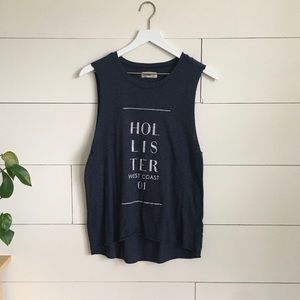 SOLD Hollister muscle tee tank running yoga blue shirt